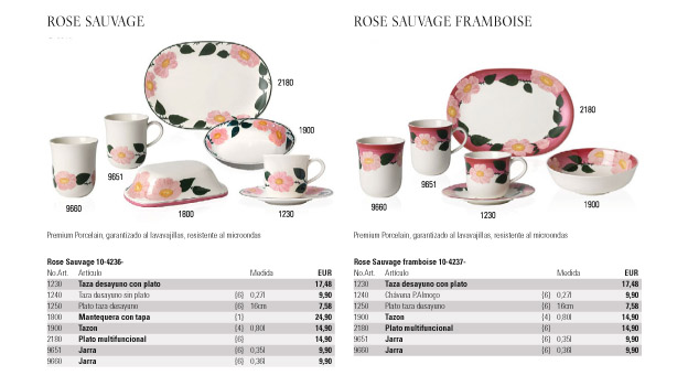 Villeroy and Boch Rose sauvage